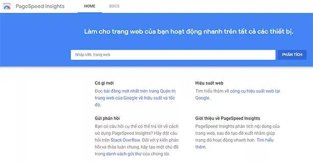 Công cụ Pagespeed Insight