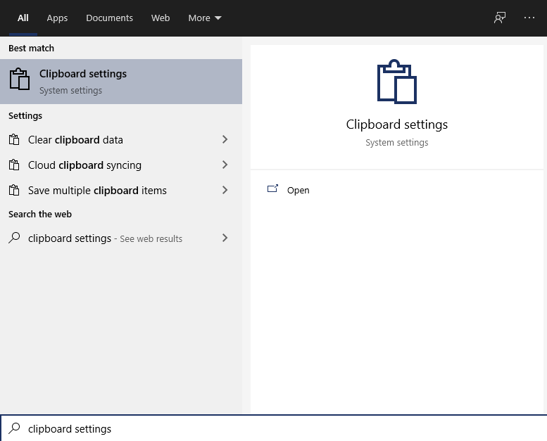 Truy cập vào Clipboard Settings