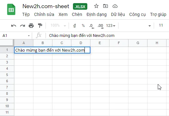 Hoàn thành up file Excel lên Google Sheet.